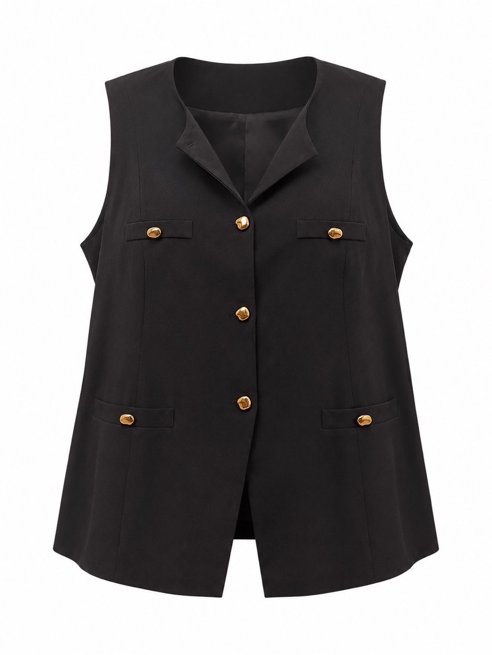 torrid Black Peplum High-Neck Tailored Vest